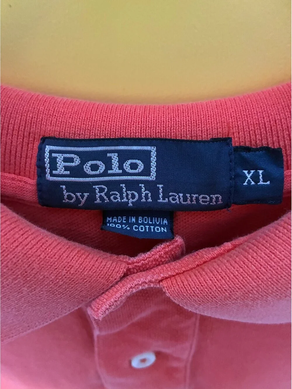 Vintage Polo by Ralph Lauren Classic Fit Cotton Mesh Polo Shirt Orange Size XL